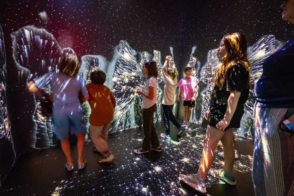 A scene from the interactive experience in the Earth Information Center.